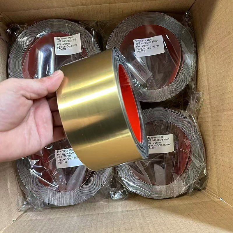 gold stainless steel tape on THE back